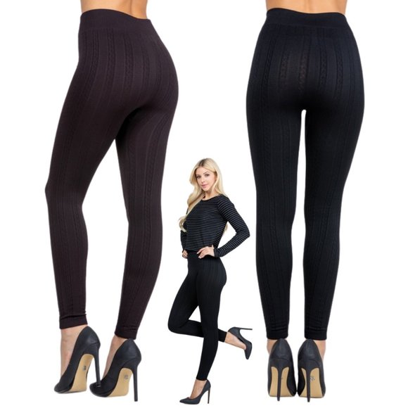 Women's One size high waisted textured Fleece Line - Picture 2 of 8